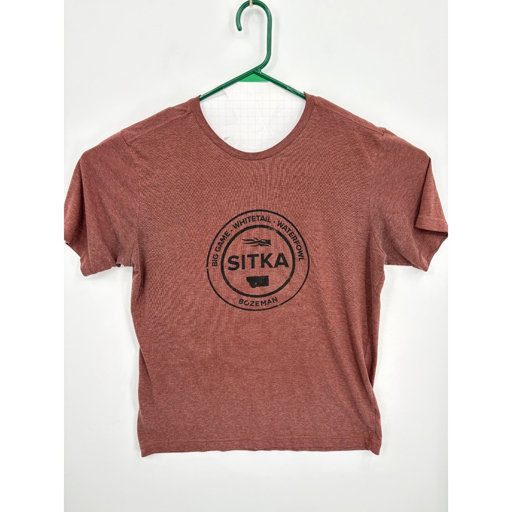 Sitka Men's Short Sleeve Tee Shirt Red Big Game Whitetail Waterfowl Bozeman